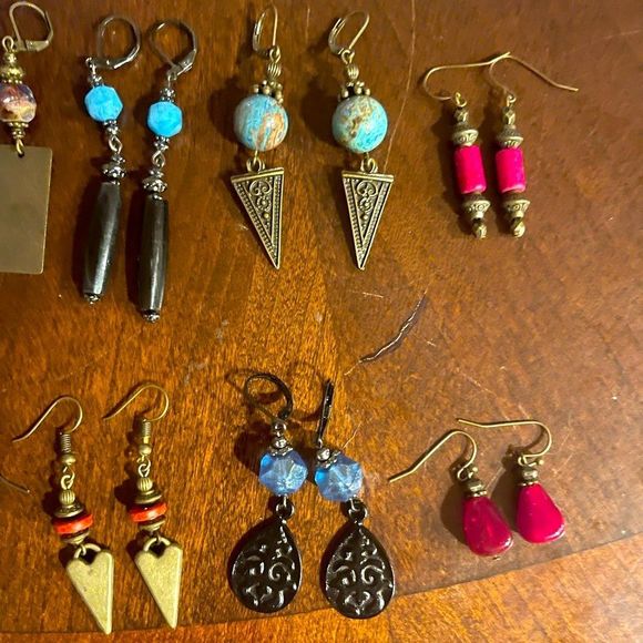Earring Lot 10 Pair Hand Crafted Artisan Earrings Bohemian Earrings NEW # 189 - Picture 4 of 6